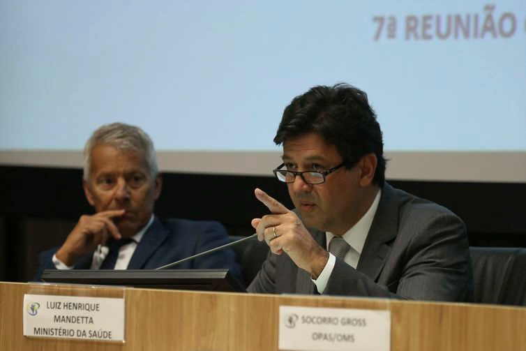 José Cruz/Agência Brasil O secretário-executivo no Ministério da Saúde, João Gabbardo dos Reis,e o ministro da Saúde, Luiz Henriuqe Mandetta, participam da 7ª Reunião Ordinária da Comissão Intergestores Tripartite