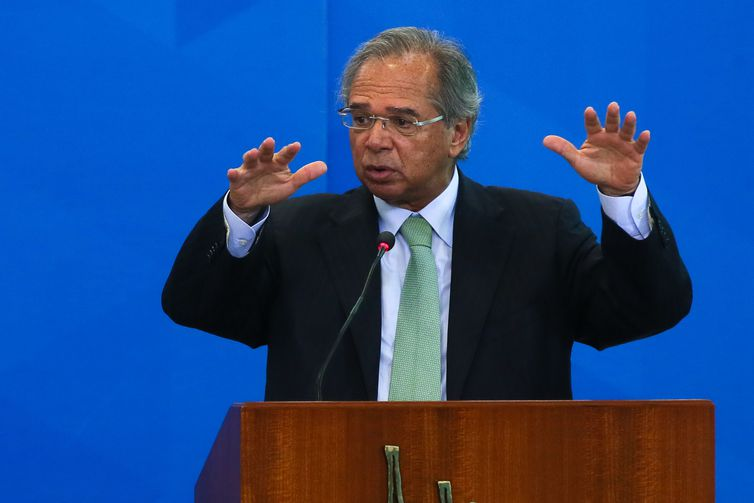 O ministro da Economia, Paulo Guedes, participa do lançamento da nova linha de crédito imobiliário com taxa fixa da Caixa Econômica Federal O ministro da Economia, Paulo Guedes, participa do lançamento da nova linha de crédito imobiliário com taxa fixa da Caixa Econômica Federal
