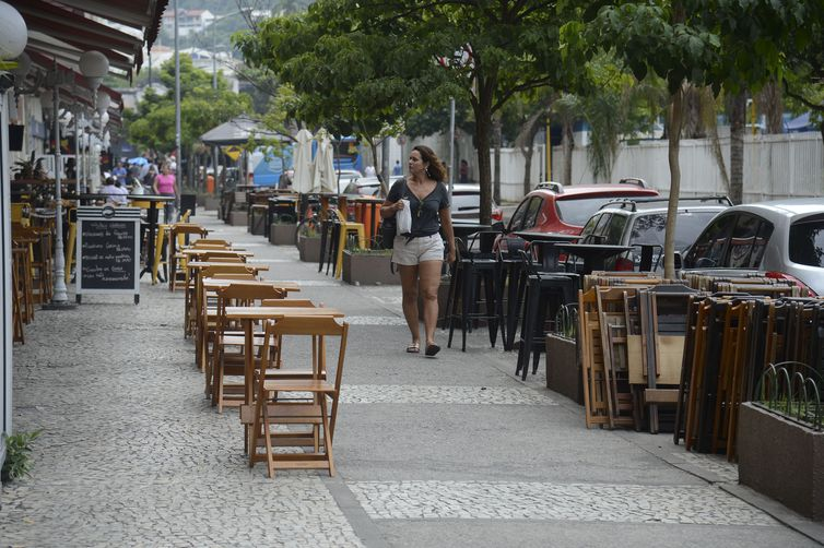 Bares e restaurantes de Botafogo ficam vazios na hora do almoço, no Rio de Janeiro. Bares e restaurantes de Botafogo ficam vazios na hora do almoço, no Rio de Janeiro.
