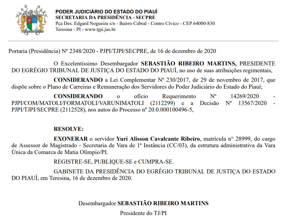 Exoneração do servidor