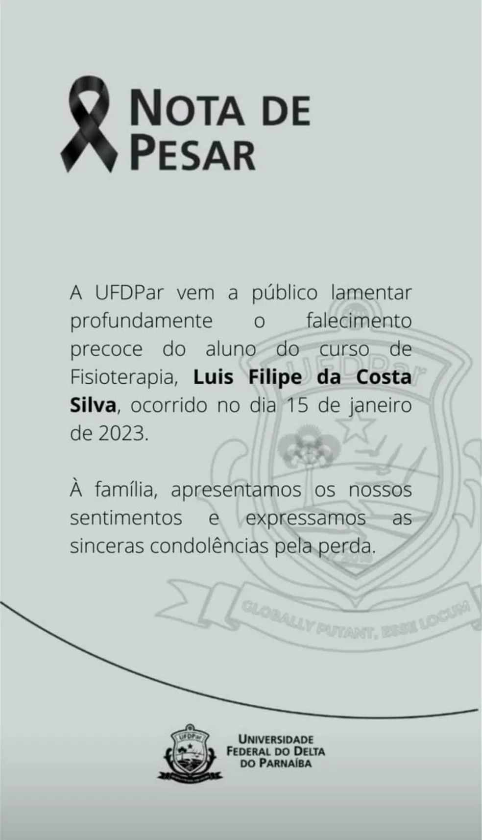 Estudante de 23 anos morre após sofrer choque elétrico e cair de palco em festa no litoral do Piauí — Foto: Reprodução