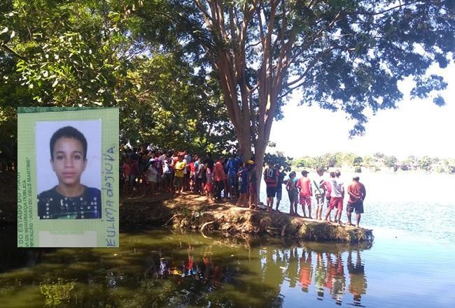 Cuirosos observam o corpo de Jalisson "Gigante" dentro da lagoa na Nova Brasília