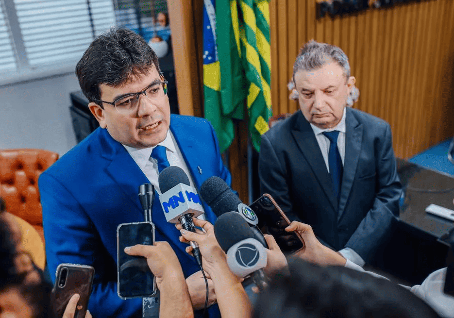 Rafael Fonteles e o presidente do TJ-PI, desembargador Hilo de Almeida Sousa