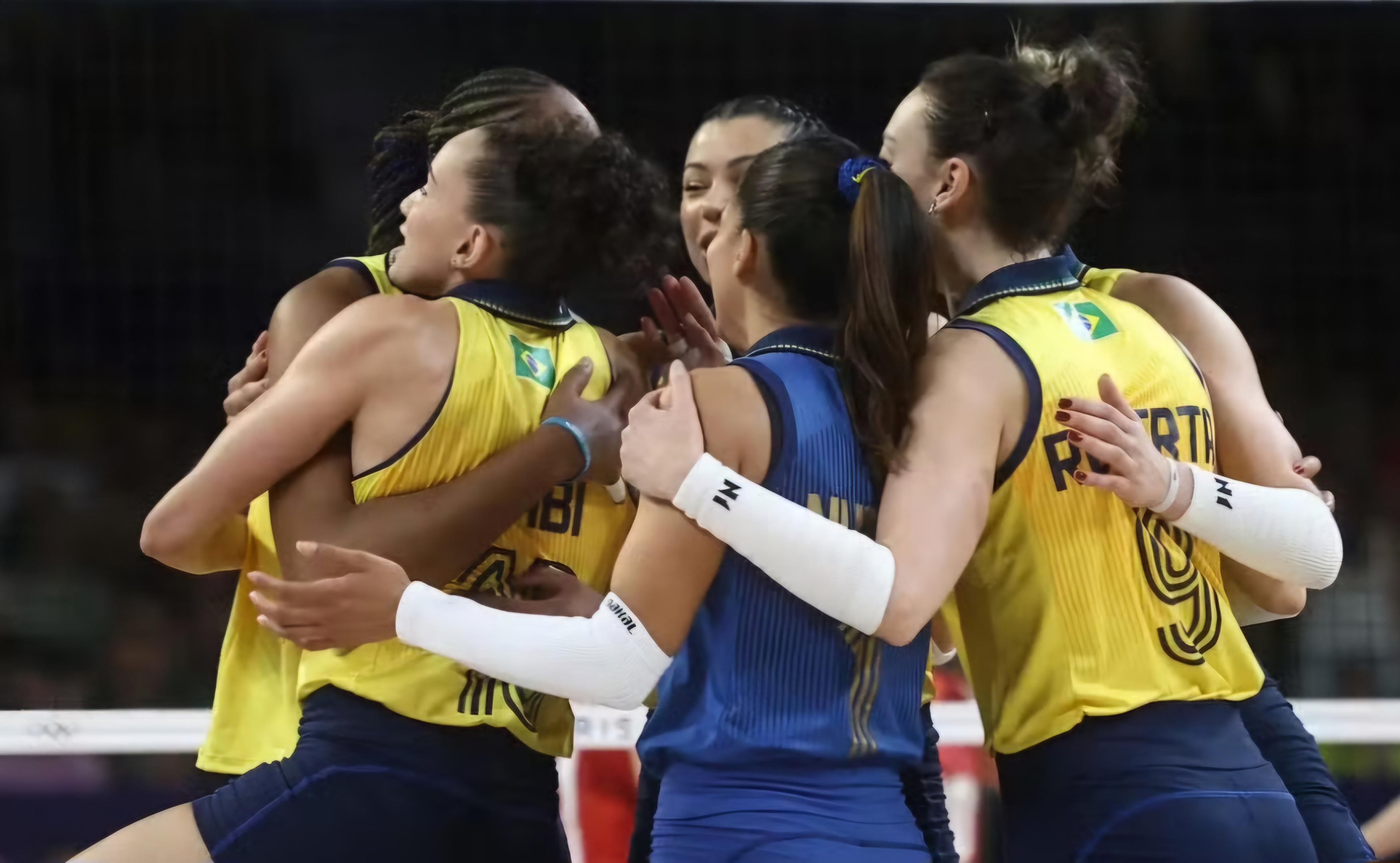 O time brasileiro vibrou muito ao final do jogo