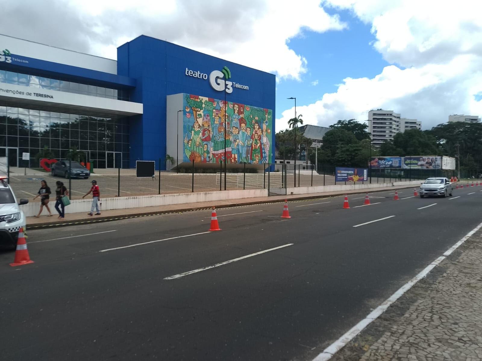 Trecho em frente ao Centro de Convenções de Teresina foi interditado para realização das reuniões do G20