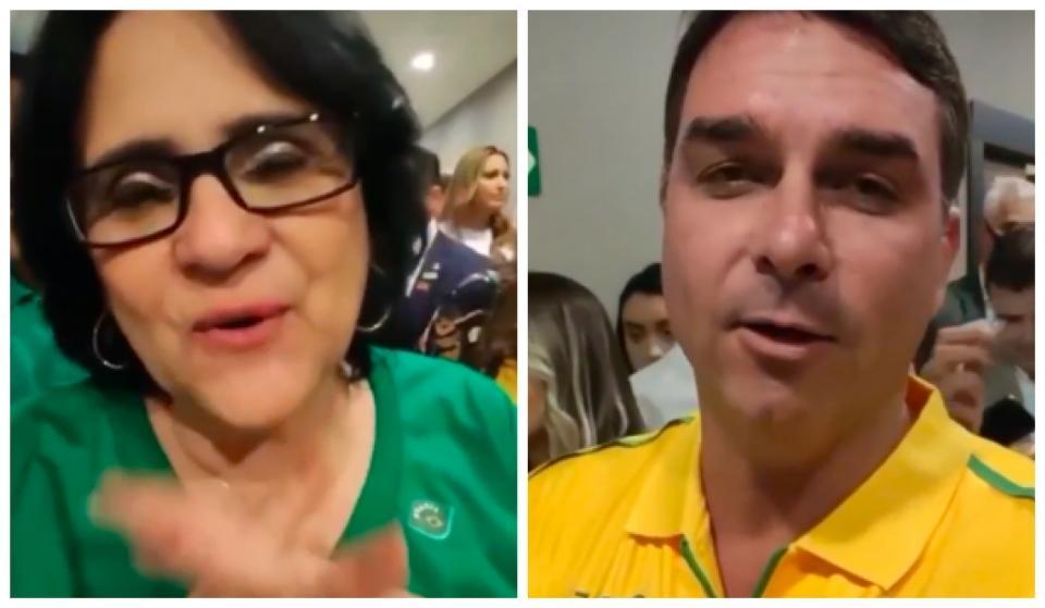 Damares Alves e Flávio Bolsonaro