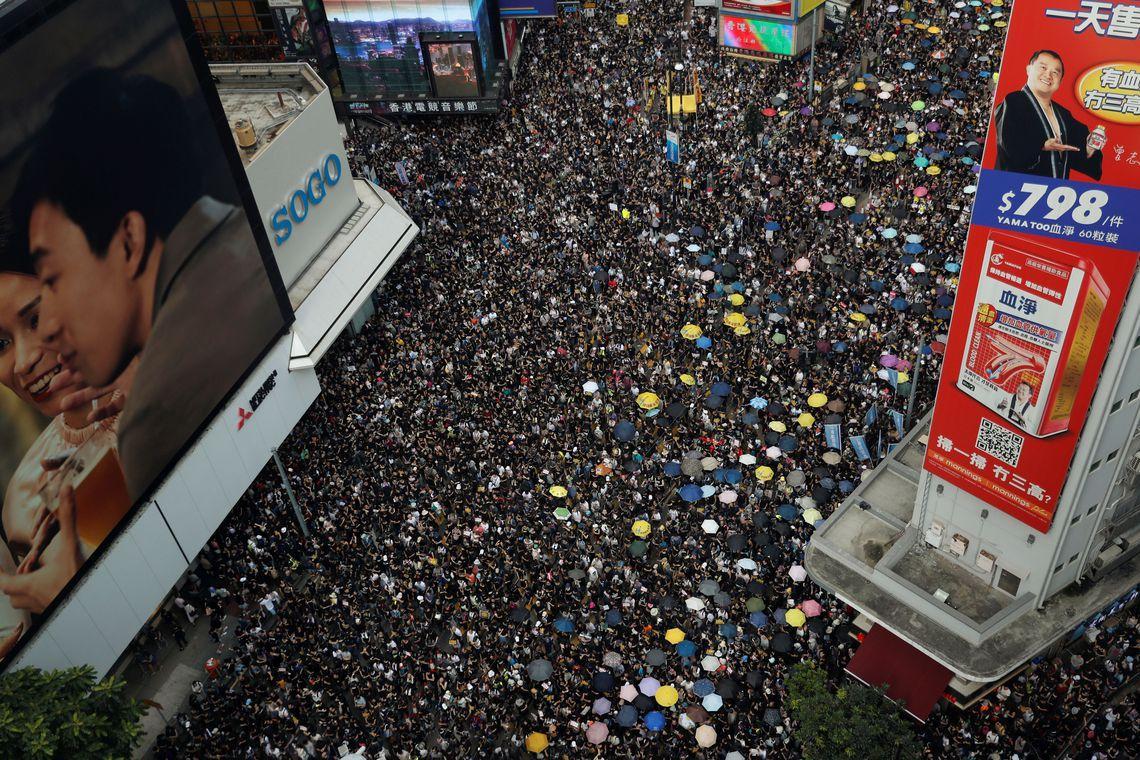Manifestação em Hong Kong