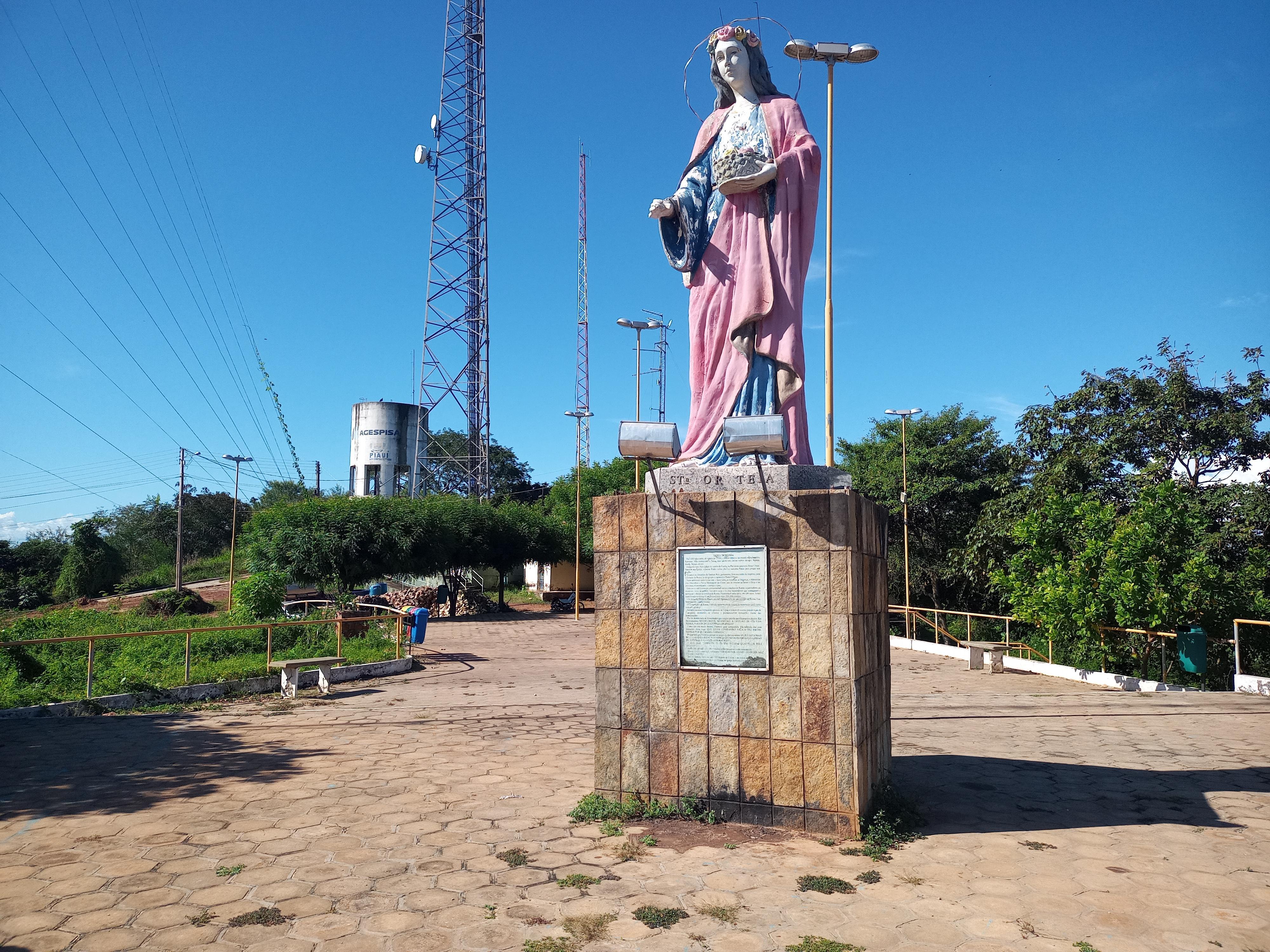 Estátua de Santa Dorotéia, cartão postal de Joaquim Pires