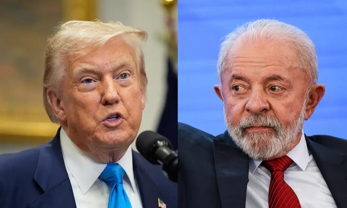 Presidente norte-americano Donald Trump e presidente brasileiro Lula