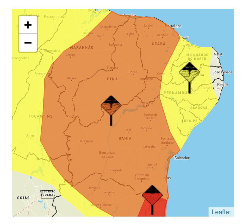 Inmet emite alerta laranja para todo Piauí