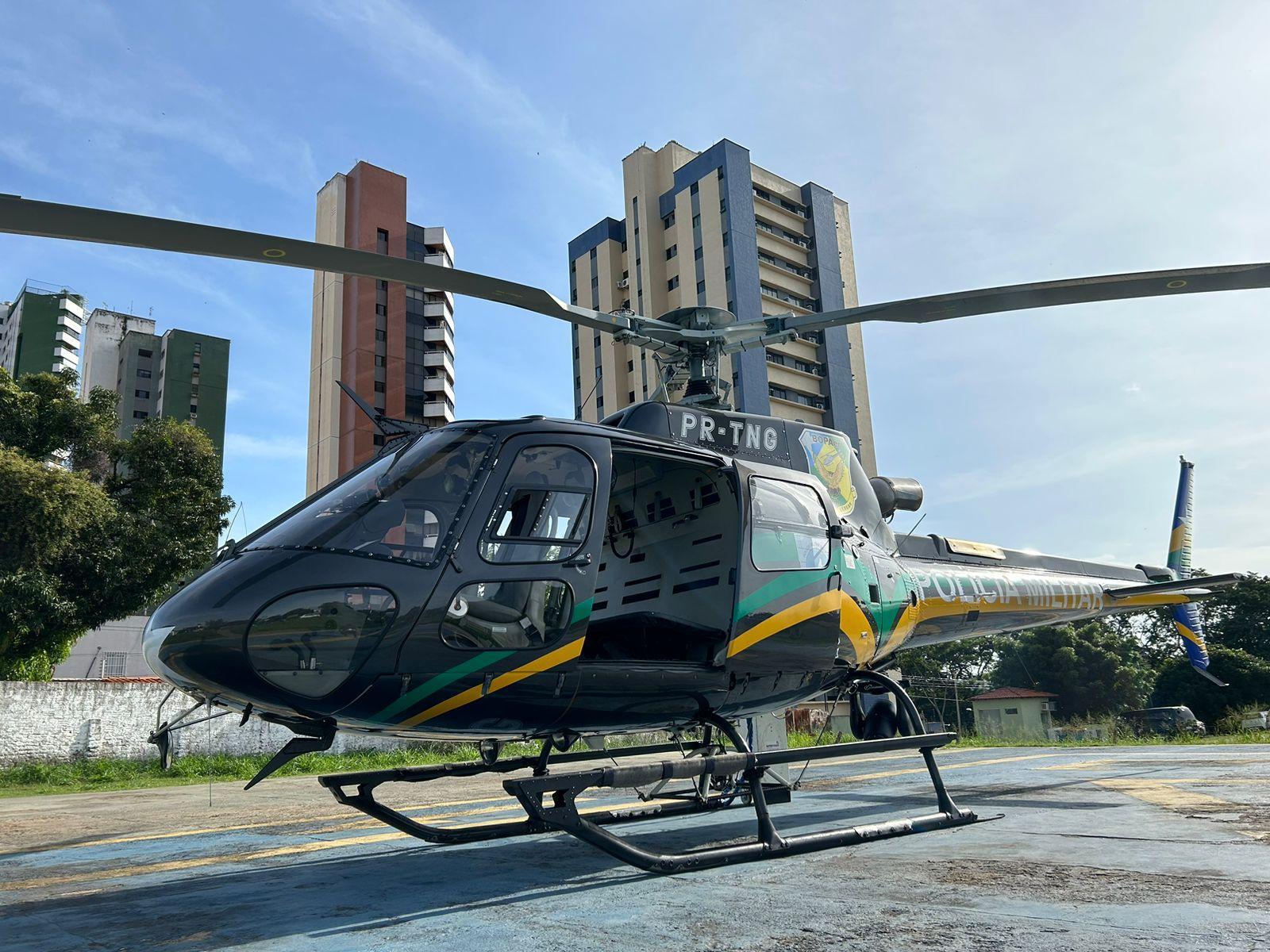 Helicóptero que fará o patrulhamento noturno