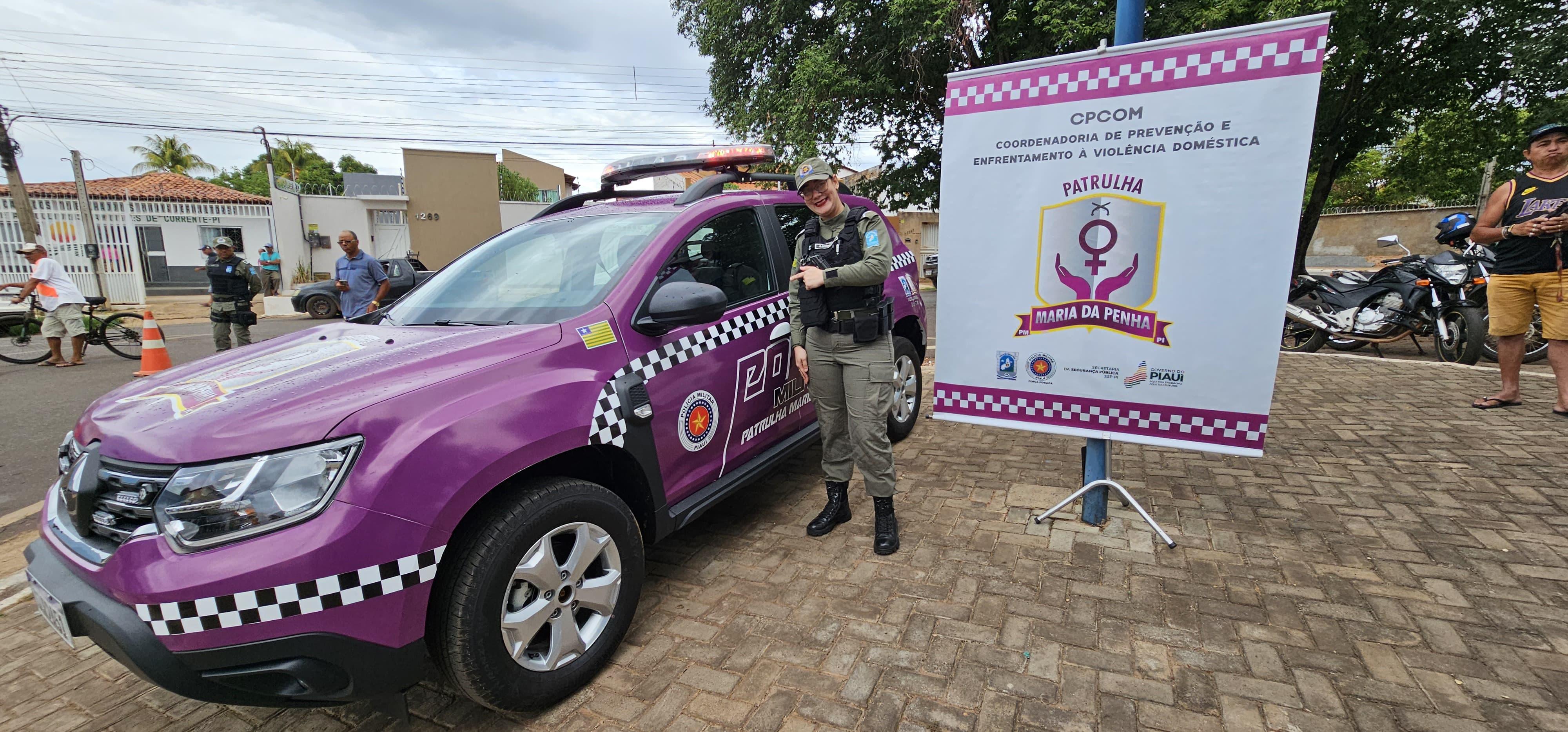 Município de Corrente ganhou base da Patrulha Maria da Penha e viatura lilás