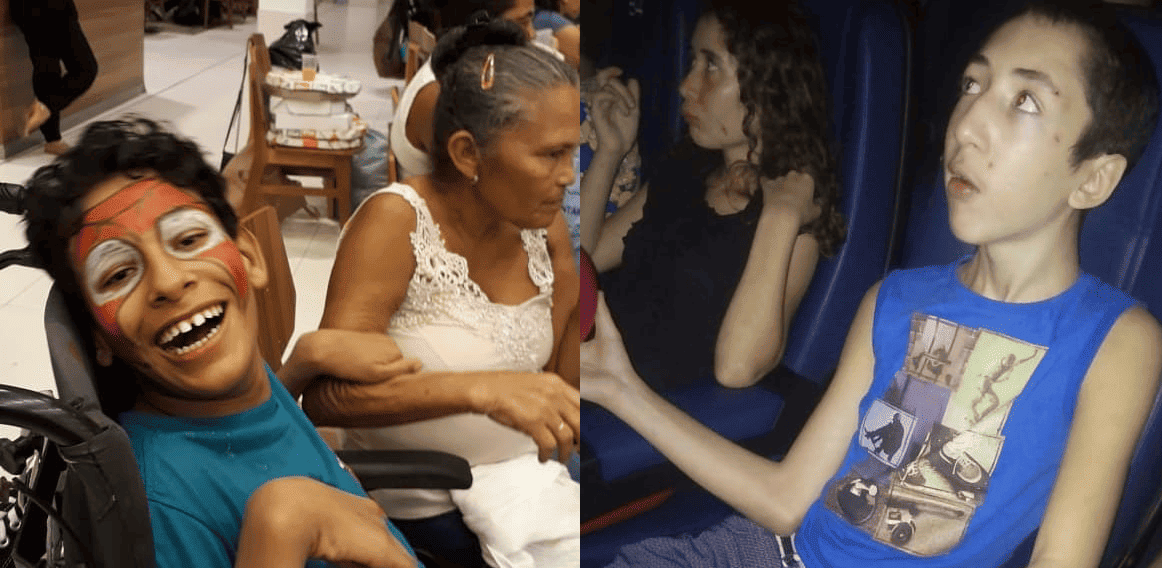 Crianças com deficiência vão ao cinema pela primeira vez