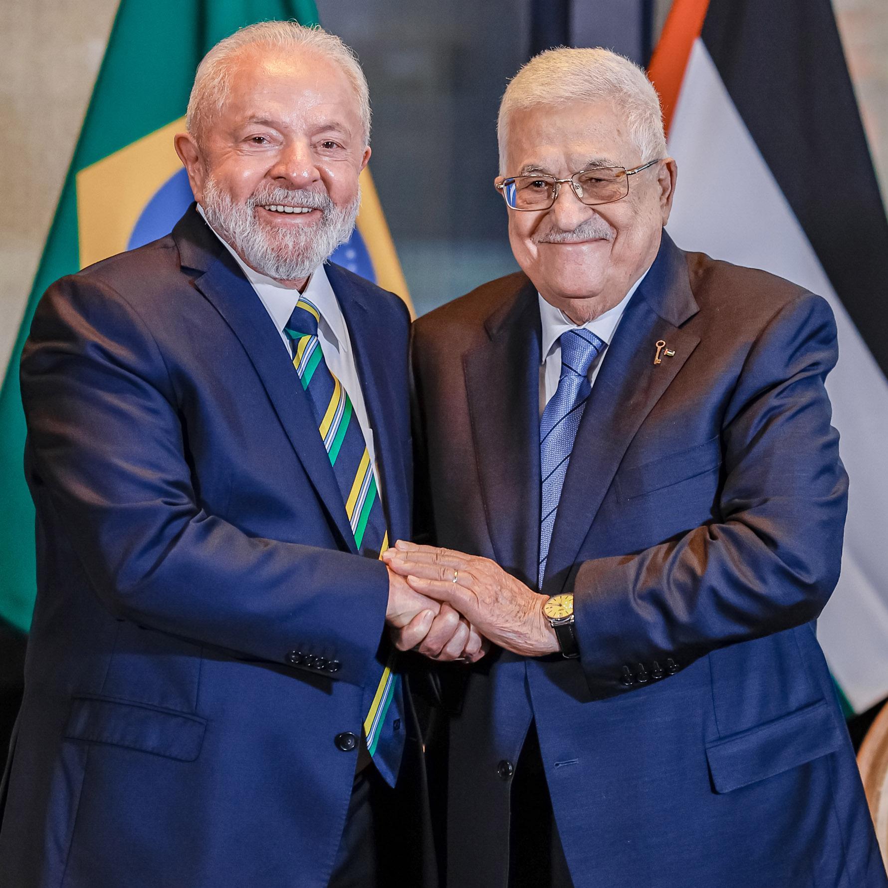 Presidente da República, Luiz Inácio Lula da Silva, durante encontro com o Presidente do Estado da Palestina e da Autoridade Nacional Palestina, Mahmoud Abbas.