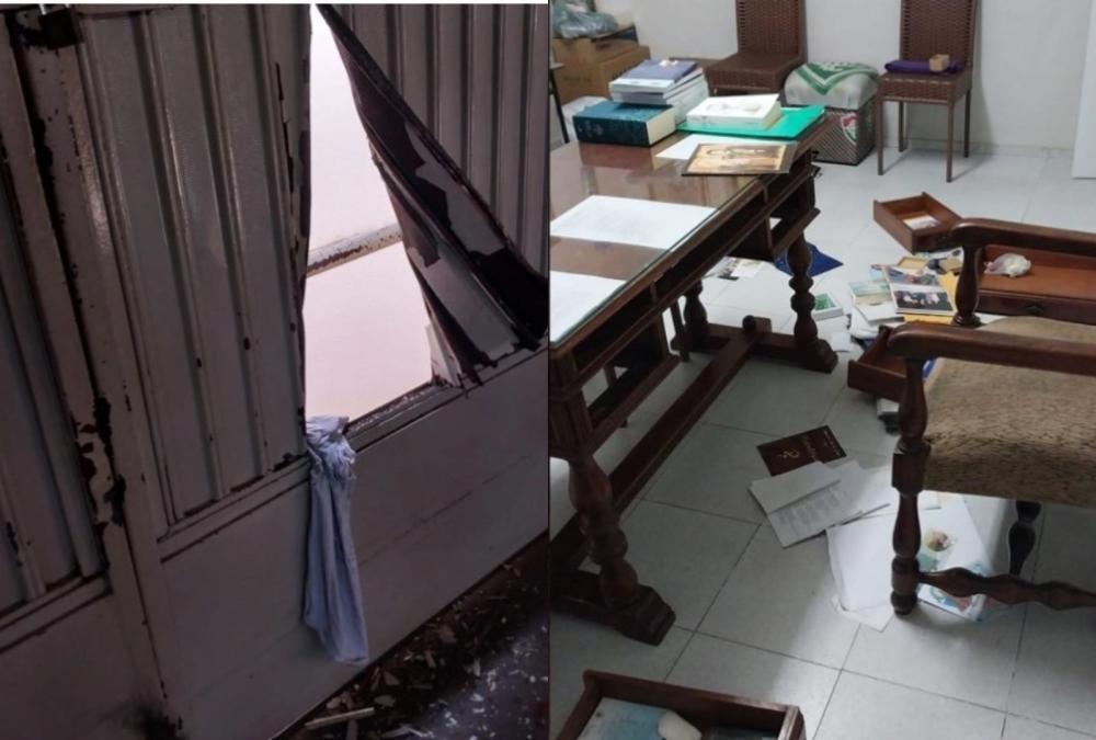 Foto mostra bagunça deixada pelos criminosos