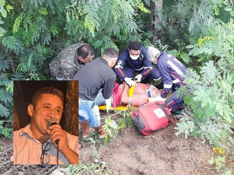 Cadeirante despenca de barranco