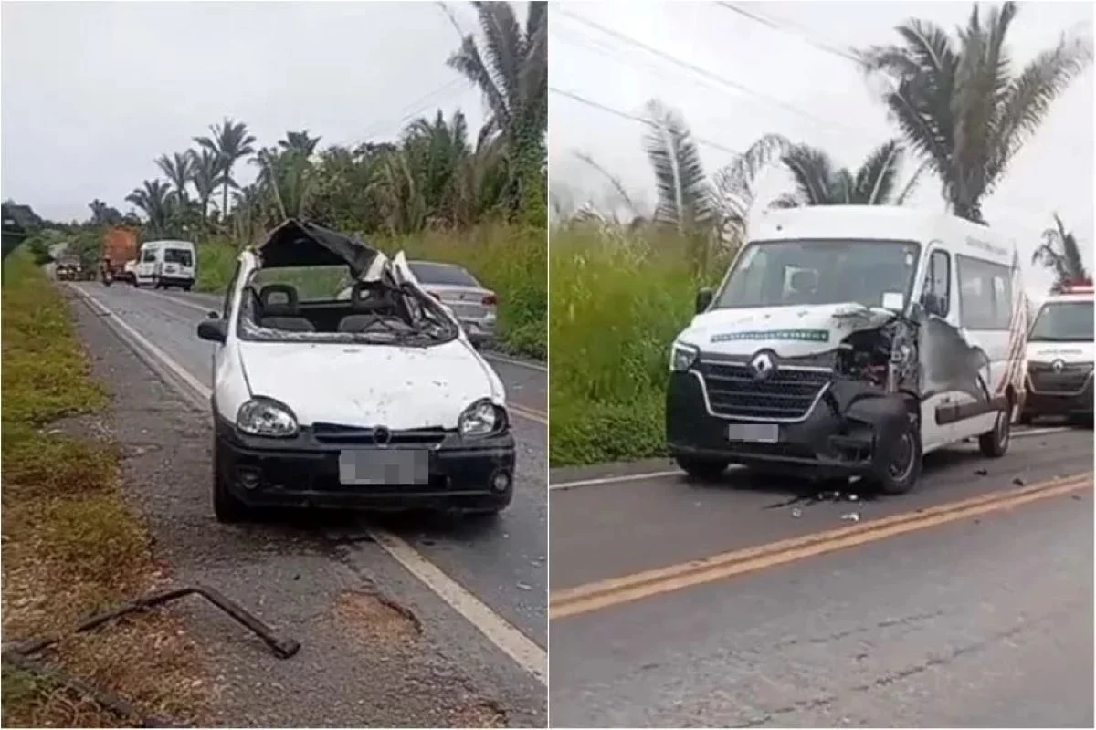 Carro e van se envolveram em acidente após animal invadir a pista