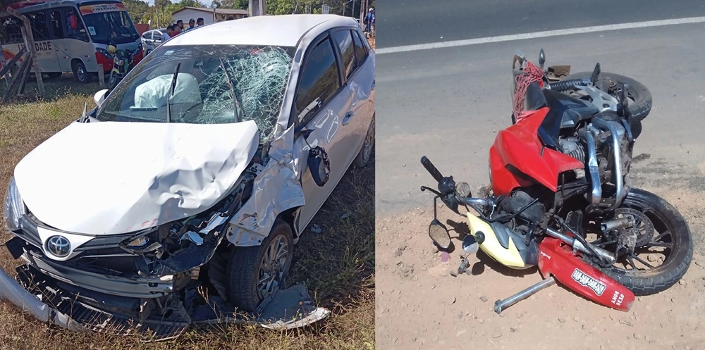 Colisão entre carro e moto deixa casal morto em Altos