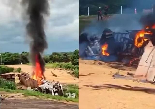 Colisão entre carro e carreta deixa ao menos três mortos em Uruçuí