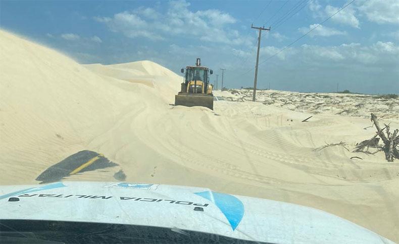 Dunas invadem pistas