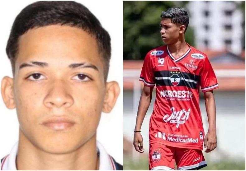 Ítalo de Souza Brito (à esquerda) é suspeito de matar Alex Mariano,que integrava a equipe Sub-16 do River Esporte Clube