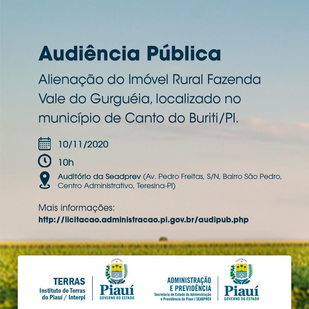 Consulta sobre alienação de imóvel rural em Canto do Buriti