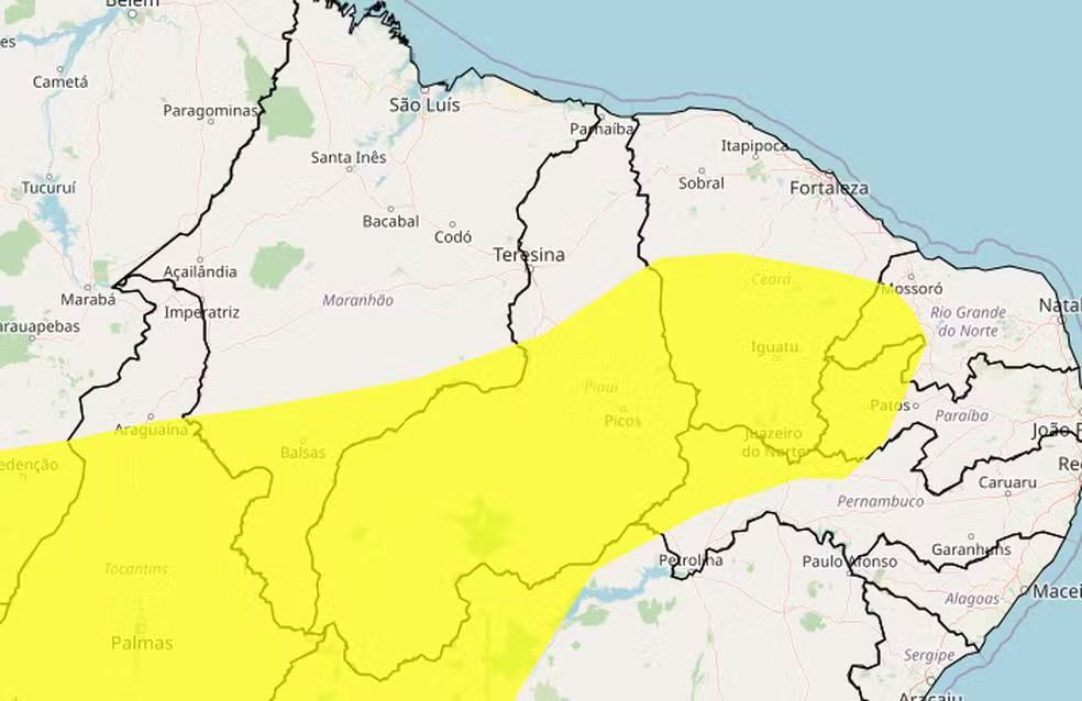 Inmet emite alerta para o Piauí nesta terça-feira (28)