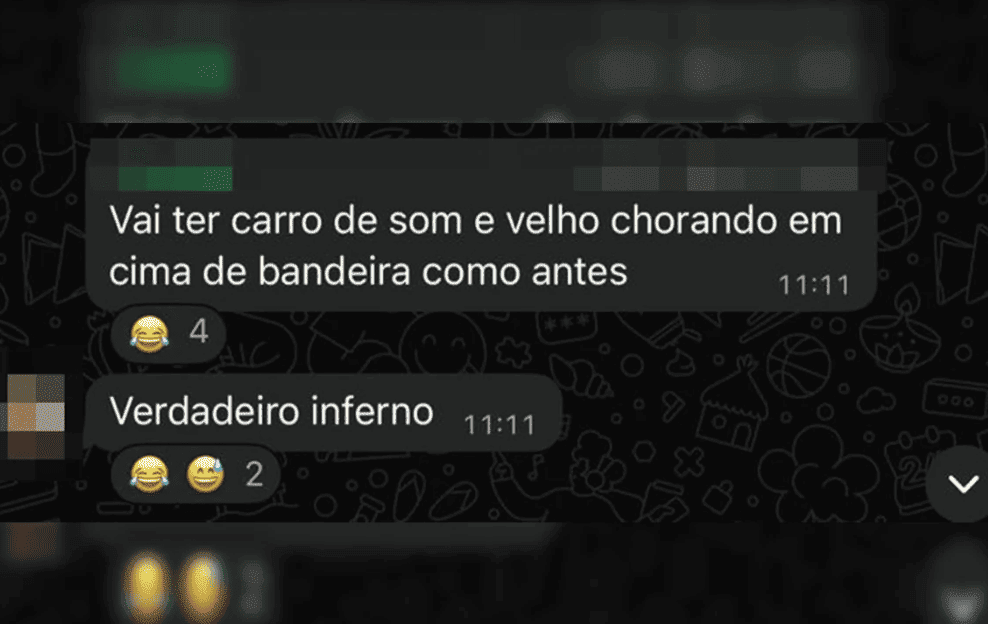 Mensagem enviada por vizinho de Bolsonaro