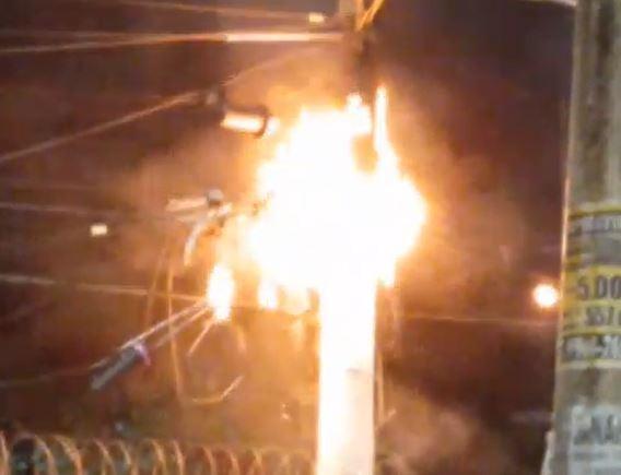 Poste de energia elétrica na zona Sudeste de Teresina