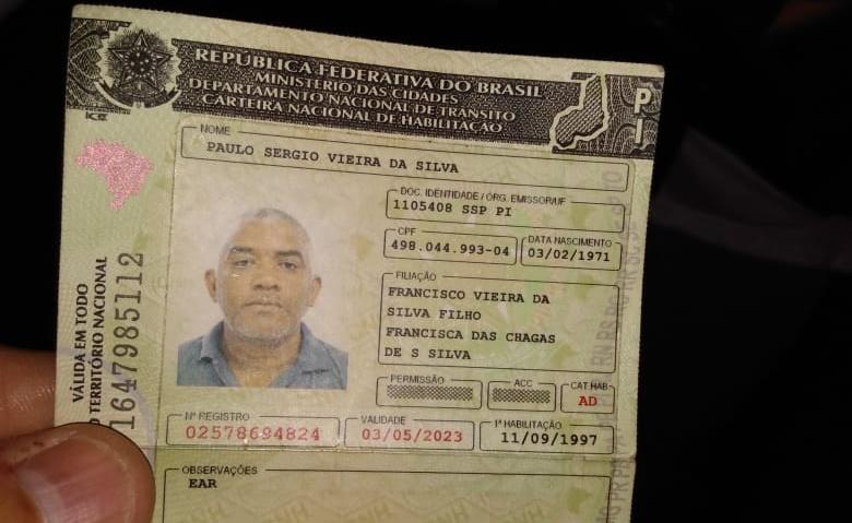 CNH da vítima