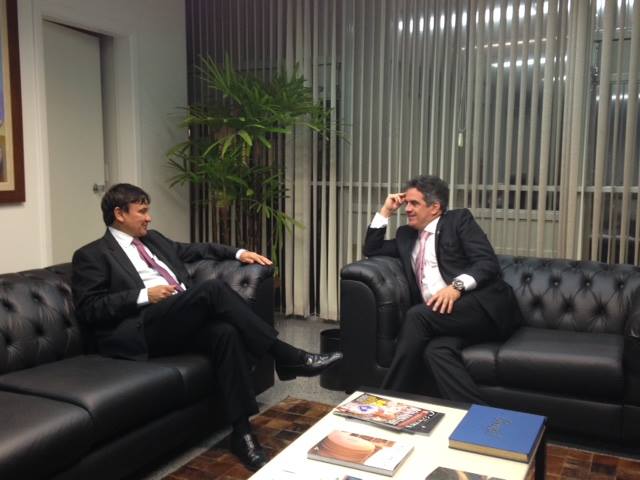 O governador Wellington Dias e o senador Ciro Nogueira durante reunião