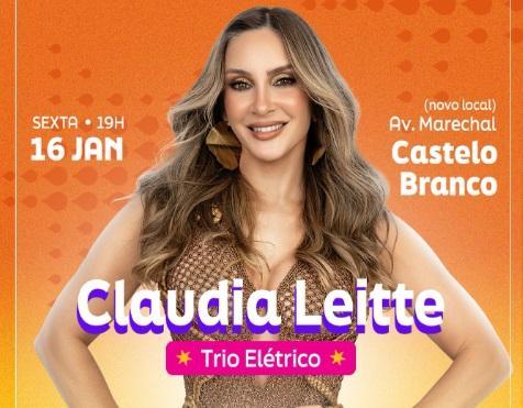 Claudia Leitte vai comandar trio elétrico em Teresina