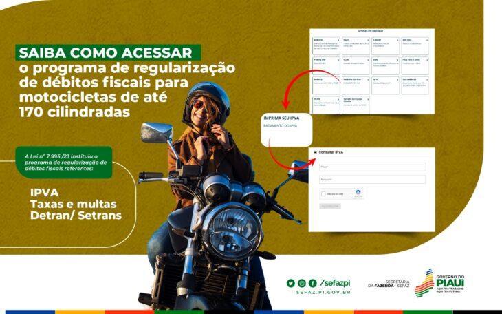 Contribuintes já podem acessar sistema que reduz dívidas de motos em 90%