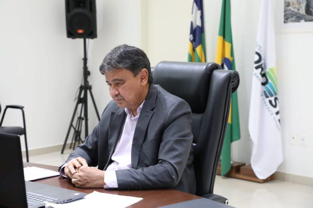 Wellington Dias em videoconferência com o embaixador da China Yang