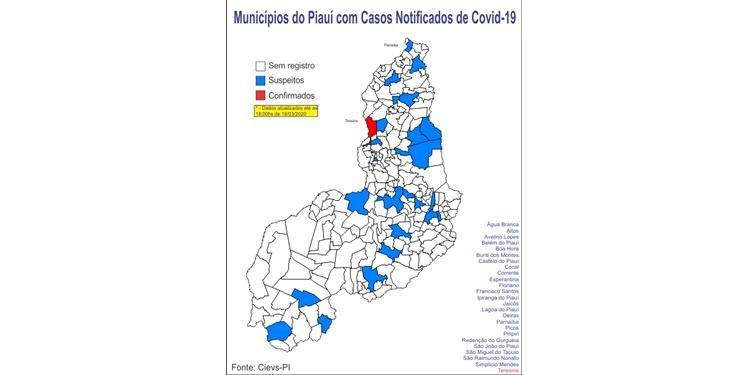 Mapa atualizado às 18h desta quinta-feira (19)