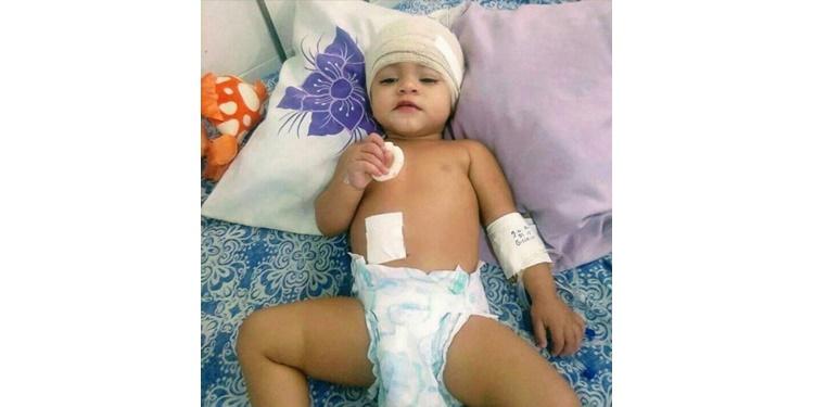 A pequena Viviam precisa fazer uma cirurgia para retirada do tumor