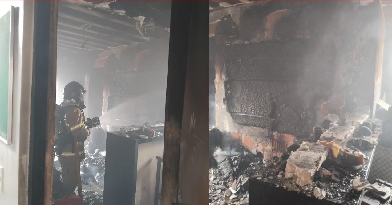 Incêndio destruiu completamente apartamento no bairro Jardim Sul, em Teresina.