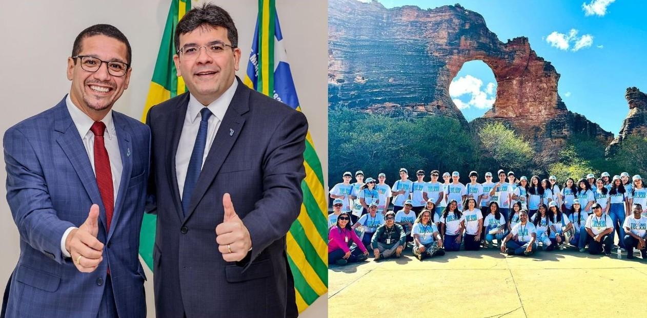 Governador Rafael Fonteles e secretário Daniel Oliveira apresentam resultados do turismo do Piauí durante evento no Palácio de Karnak.