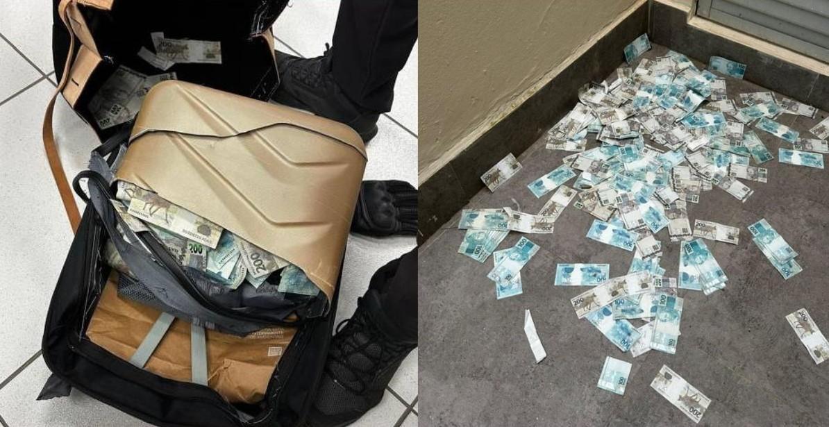 Mala com R$ 429 mil foi arremessada do 30º andar durante cumprimento de mandado da Polícia Federal em Balneário Camboriú