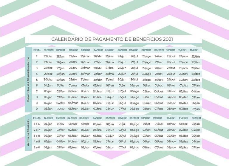 INSS divulga calendário de pagamento de benefícios de 2021