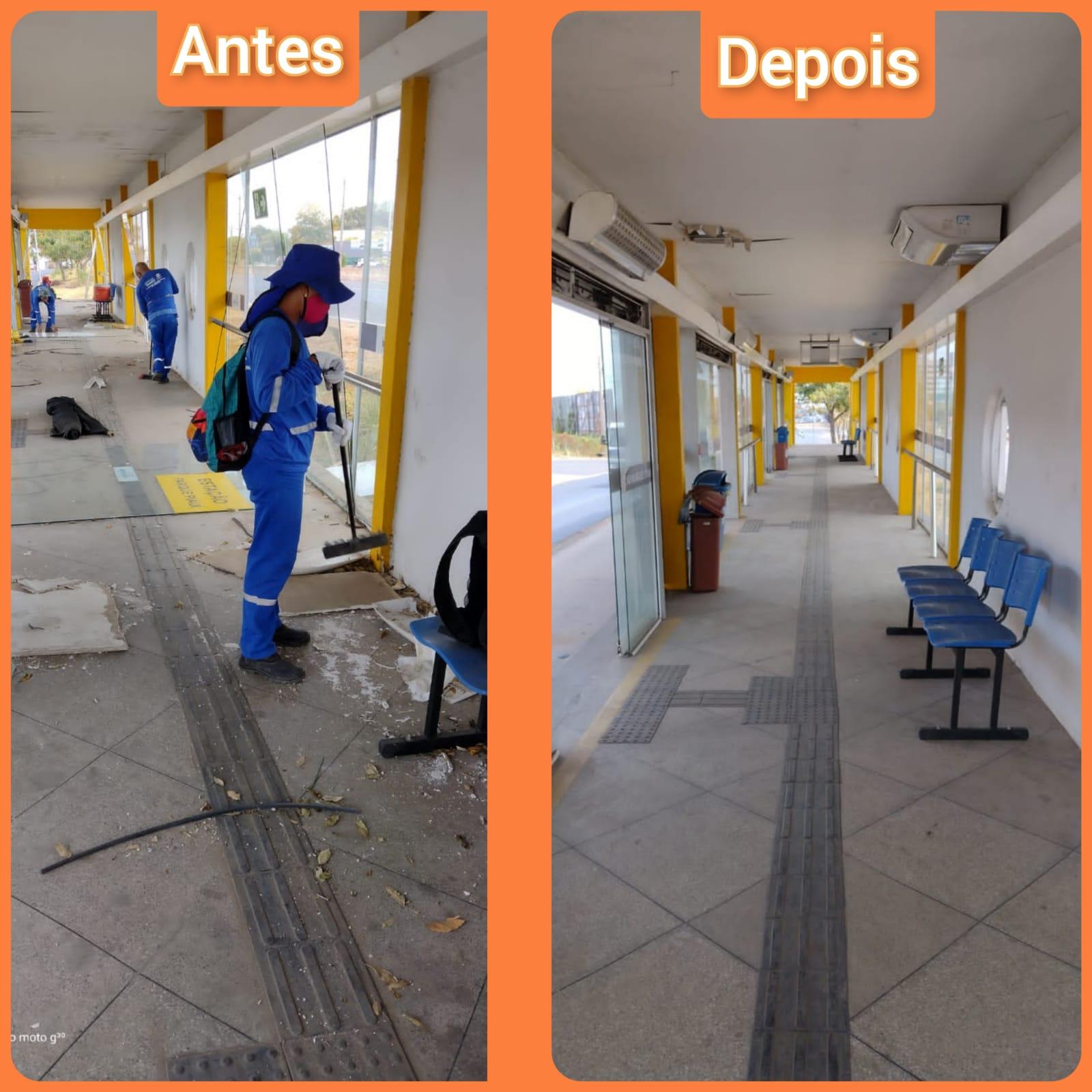 Estações de ônibus passam por limpeza e reforma