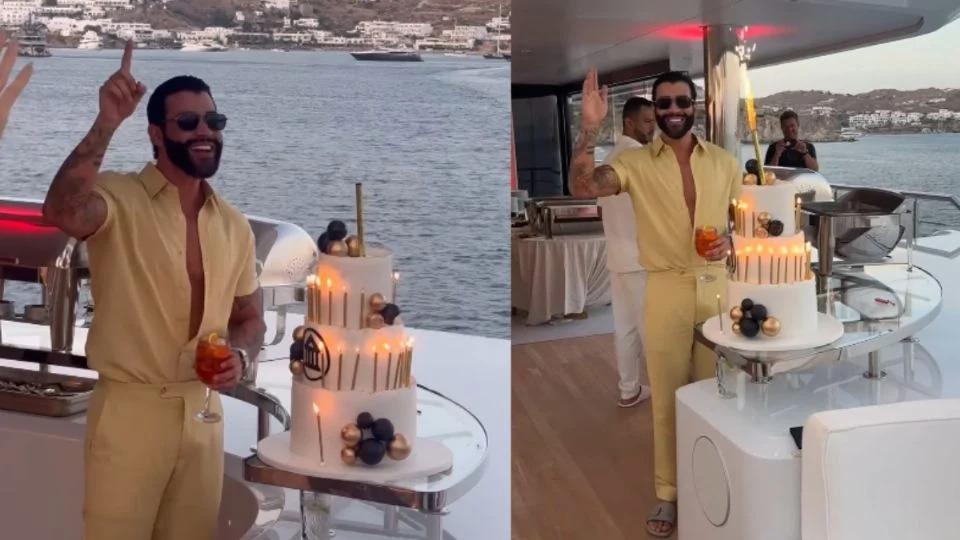Gusttavo Lima a bordo em iate avaliado em R$ 1 bilhão em imagens divulgadas nas redes sociais