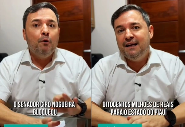 Fábio Novo publica primeiro vídeo que aponta Ciro Nogueira contra o Piauí