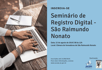 As inscrições devem ser realizadas no site www.jucepi.pi.gov.br