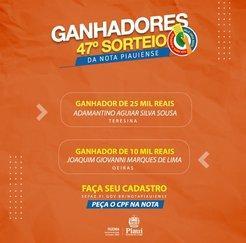 Os ganhadores dos prêmios principais da Nota Piauiense