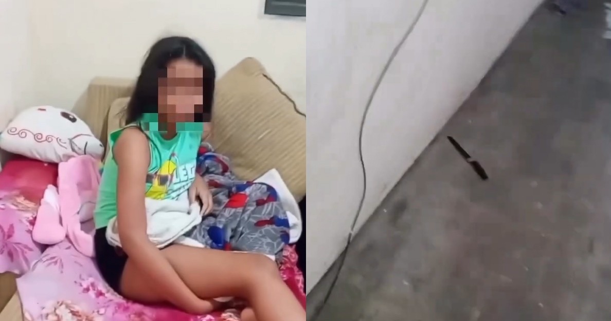 Menina de 12 anos ameaça matar mãe com faca por ter sido matriculada em curso; vídeo
