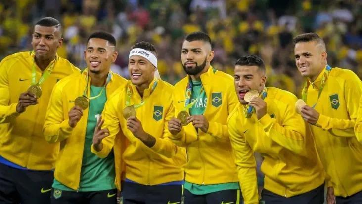 Seleção Brasileira na conquista do ouro inédito no Maracanã