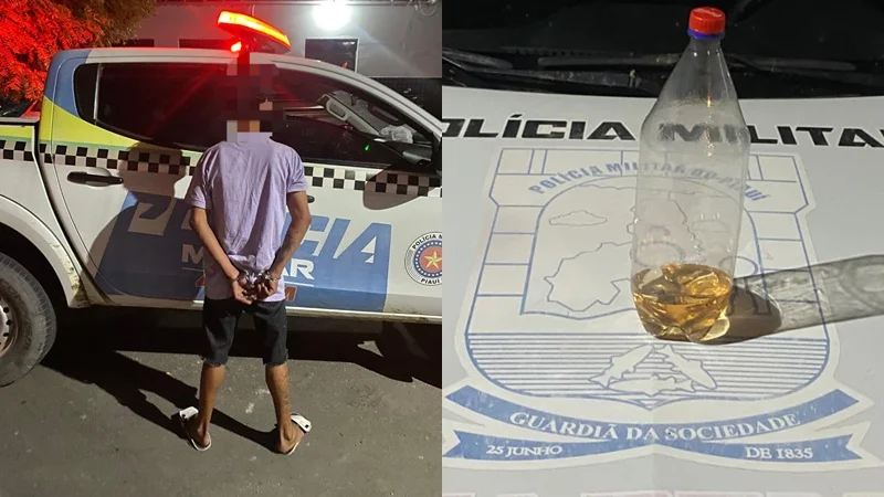 O filho confessou aos policiais que estava comprando combustível para incendiar a casa da mãe