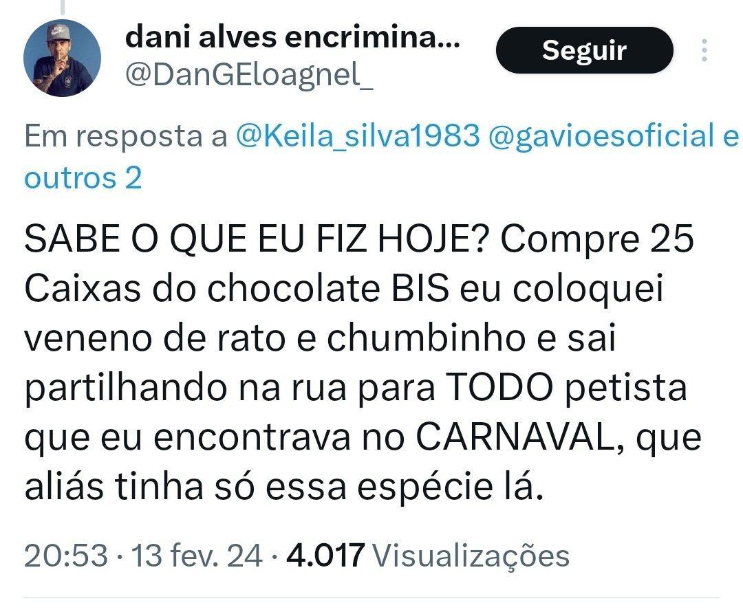 Perfil no "X" diz ter distribuído doces envenenados para petistas
