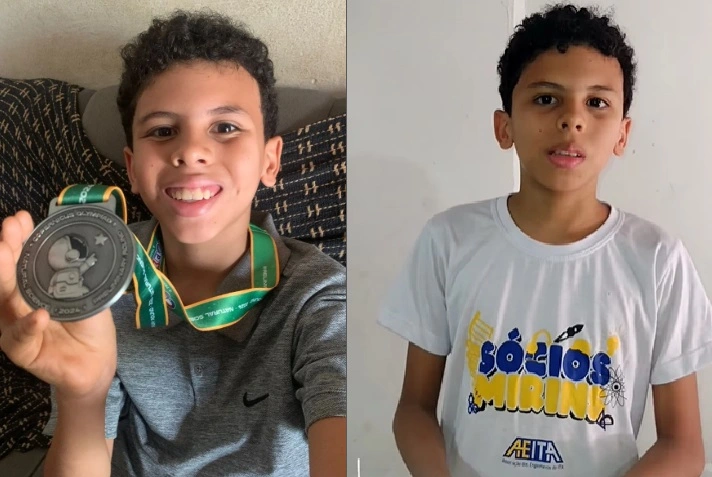 O piauiense Heitor Luiz tem apenas 11 anos e vai representar o Brasil em uma competição internacional